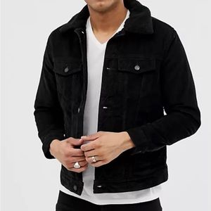 Men’s Hollister Sherpa-Lined Black Jean Jacket